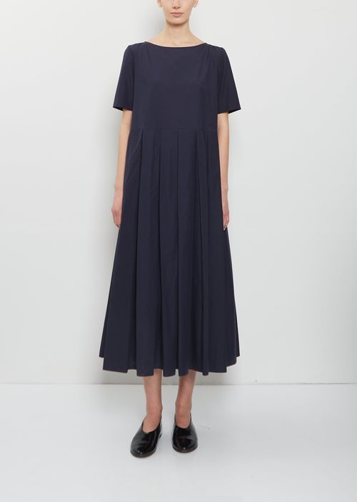 Apuntob Short Sleeve Pleated Cotton Dress Aby