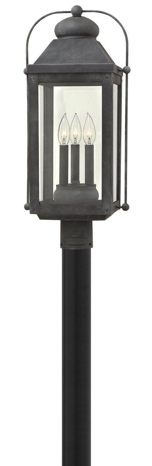 Aged Zinc LED Post Top Pier Mount from the Anchorage Collection
