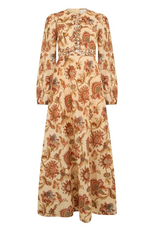 Long Floral Print Maxi Dress