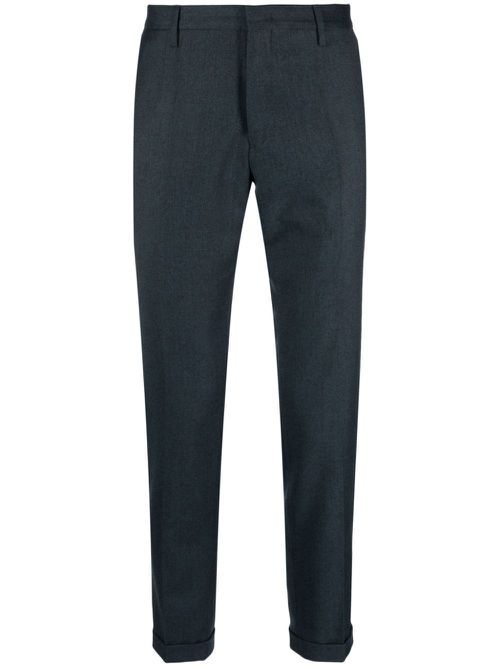 Tapered-leg wool chinos - Blue