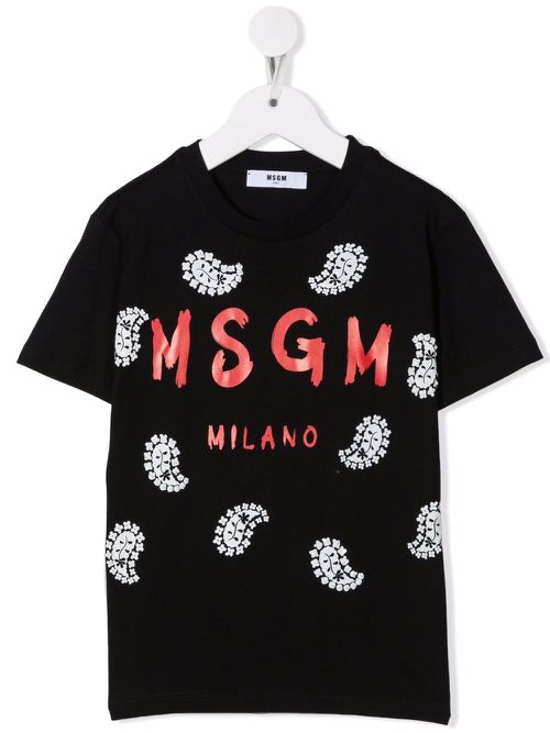 Logo-print crewneck T-shirt - Black