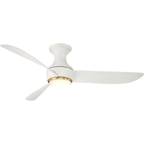 Soft Brass Matte White 52"Ceiling Fan from the Corona Collection