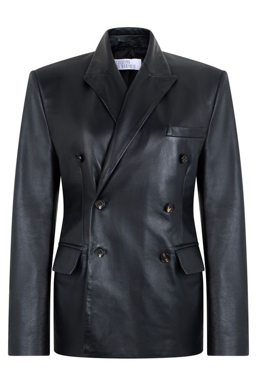 Black Solid Notched Lapel Jacket