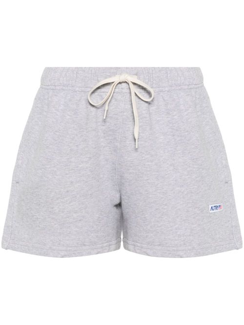 Logo-patch cotton shorts - Grey