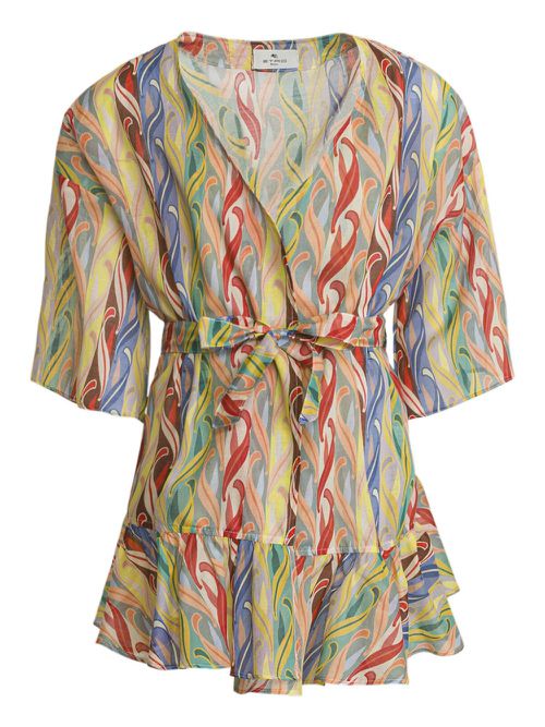 Printed belted dress - Neutrals