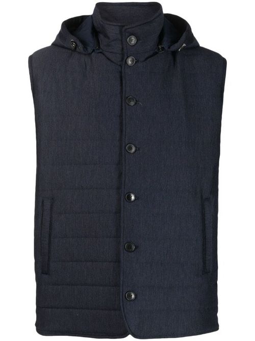 Detachable Hoodie Padded Gilet — Navy