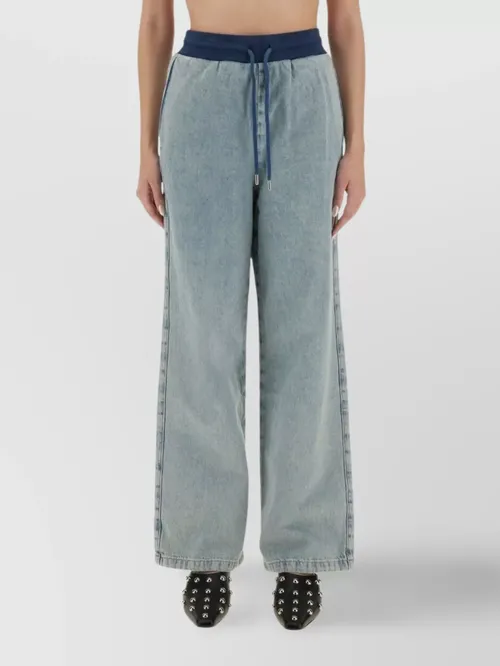 Moschino - wide leg trousers distressed detai