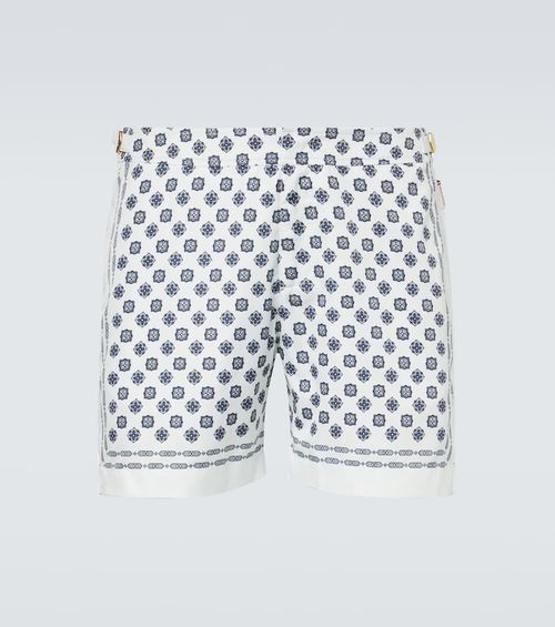 Bulldog printed swim trunks