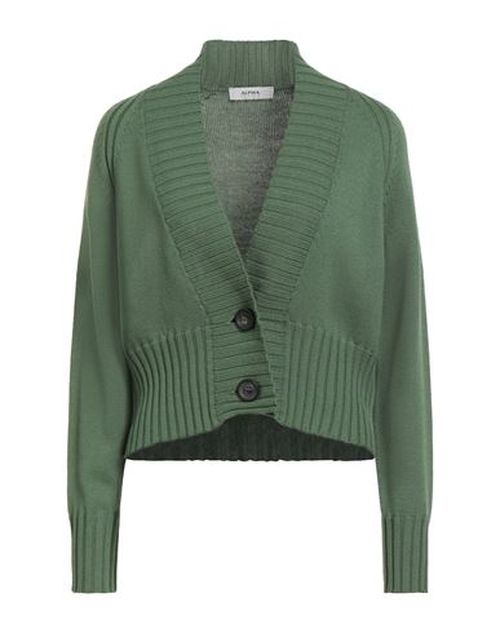 Woman Cardigan Green Size 6 Merino Wool