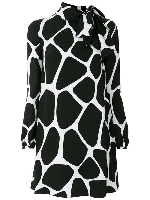 Valentino Garavani giraffe print silk mini dress - Black