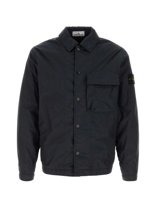 ? Padded Nylon Overshirt with Button-Front Closure, Chest Pocket & Adjustable Cuffs