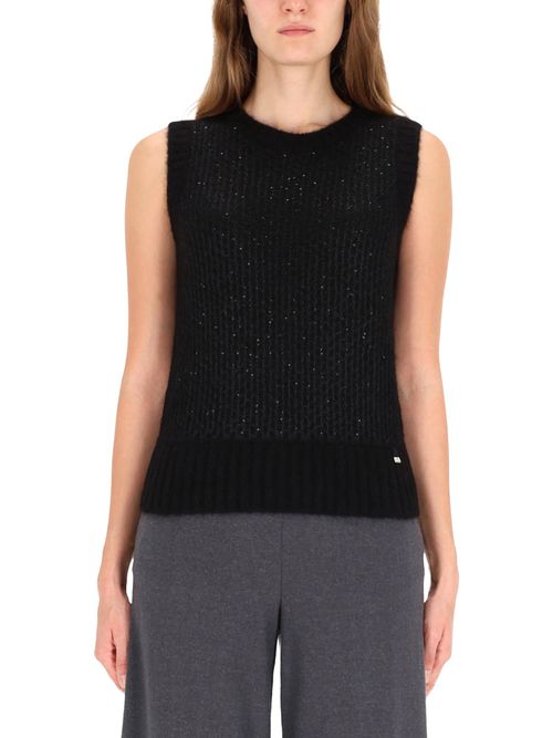 Metallic effect sequined vest