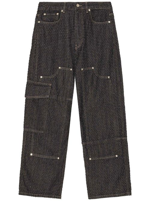 Fluffy wide-leg jeans - Black