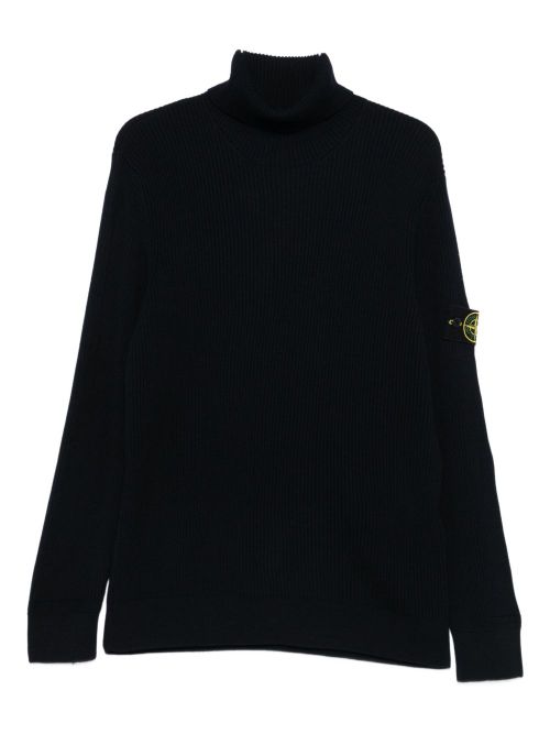 Ribbed Wool Turtleneck Sweater - Regular Fit