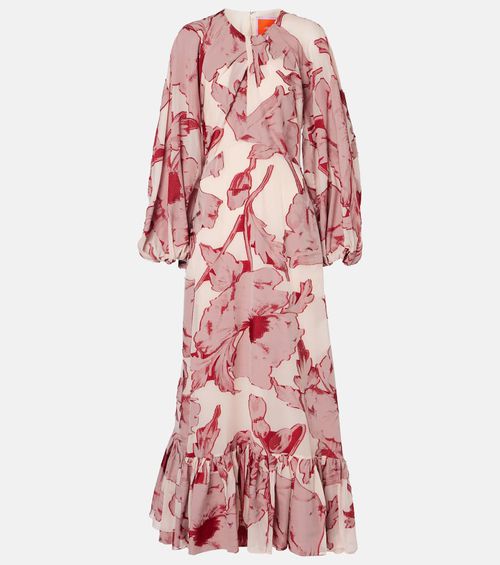 Eve-Ning floral silk-blend gown