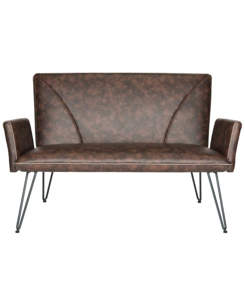 Johannes Mid Century Modern Leather Settee
