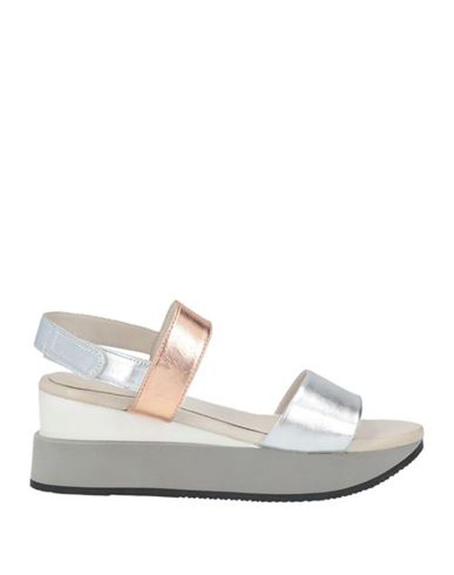 Woman Sandals Silver Size 8 Leather