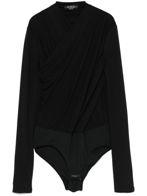Draped-detail bodysuit - Black