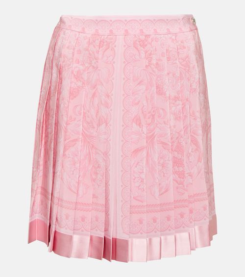 Barocco pleated silk miniskirt