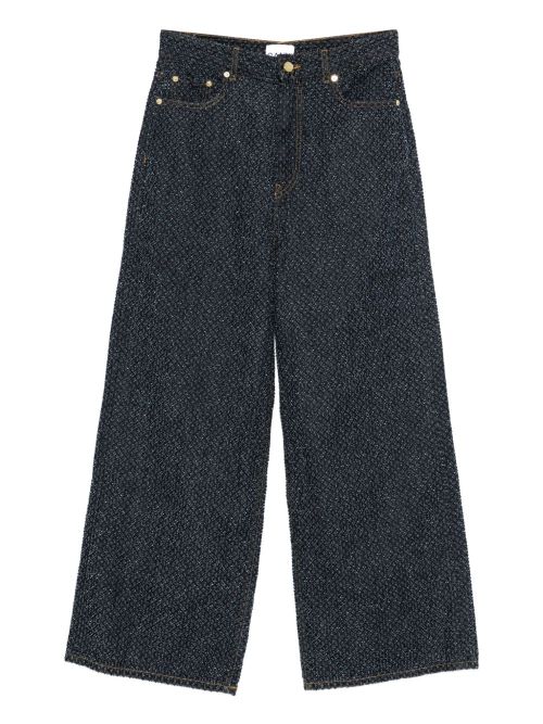 Textured Denim Jeans — Navy