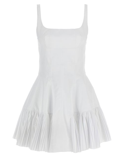 Pleated Mini Dress — White