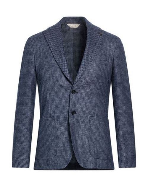 Man Blazer Navy Size 36 Virgin Wool, Silk, Linen