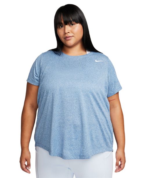 Plus Size Active Dri-fit Women's Short-Sleeve Logo T-Shirt - Court Blue/pure/htr/white