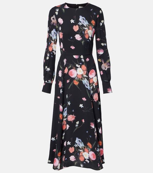 Floral crêpe midi dress