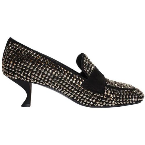 La Rose Heeled Loafers Crystal Black