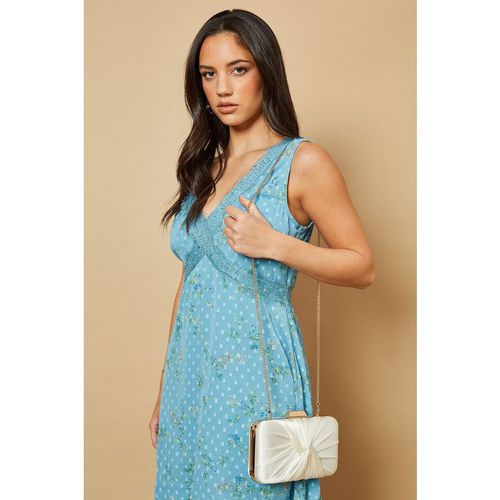 Oasis Womens Beaut Satin Twist Clutch Bags - White - One Size