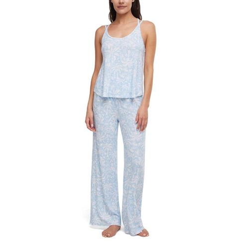 WOMEN'S TANK AND PANT SLEEP SET:- Blue