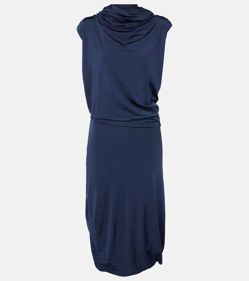 Hooded jersey midi dress