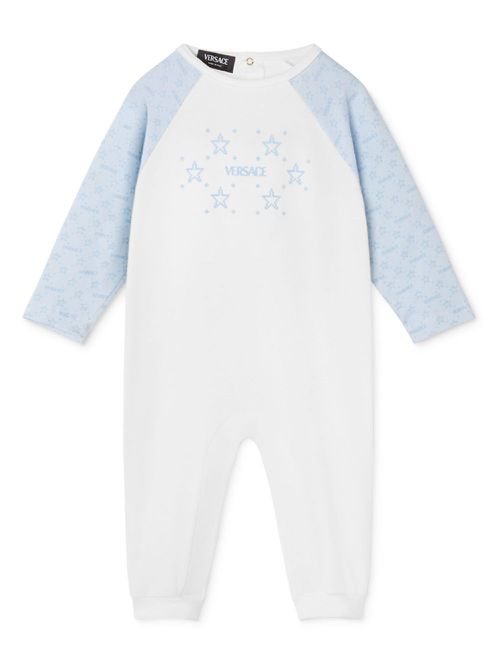 Logo-print cotton babygrow set - White