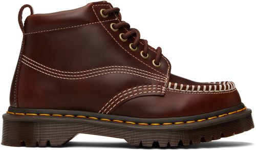 Brown Lowell Chukka Moc Toe Leather Ankle Boots