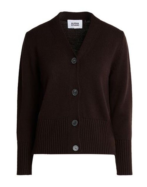 Woman Cardigan Dark brown Size 2 Merino Wool