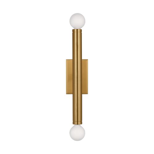 Visual Comfort Studio Beckham Modern 2-Light Wall Sconce in Burnished Brass by Thomas O'Brien