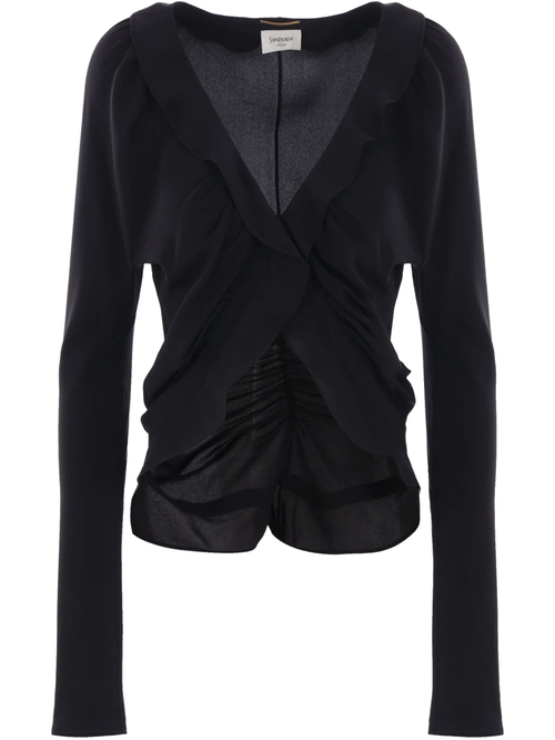 Black Crepe De Chine Blouse