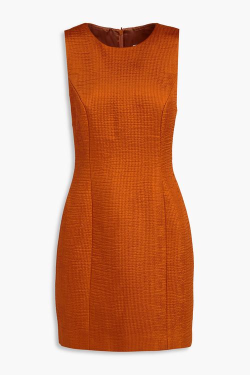 Ribbed satin mini dress