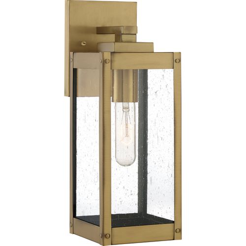 Westover 1-Light Outdoor Wall Lantern in Antique Bra