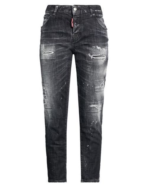 Woman Jeans Black Size 2 Cotton, Elastane