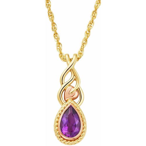 Royal Clogau® 9ct Solid Gold Delphinium Pendant with Amethyst