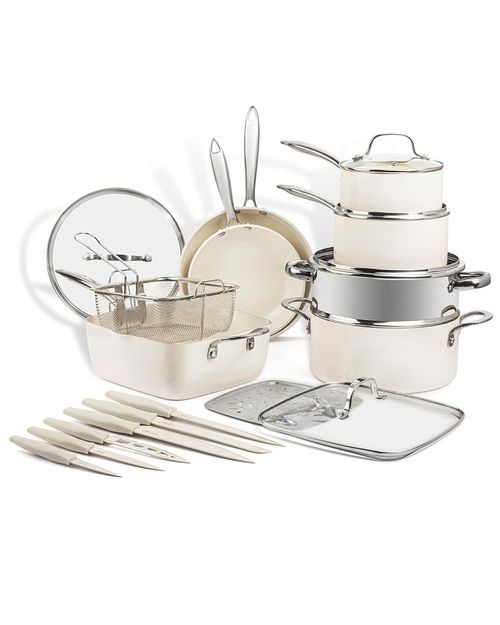 Gotham Steel Naturals 20pc Nonstick Cookware & Knife Set