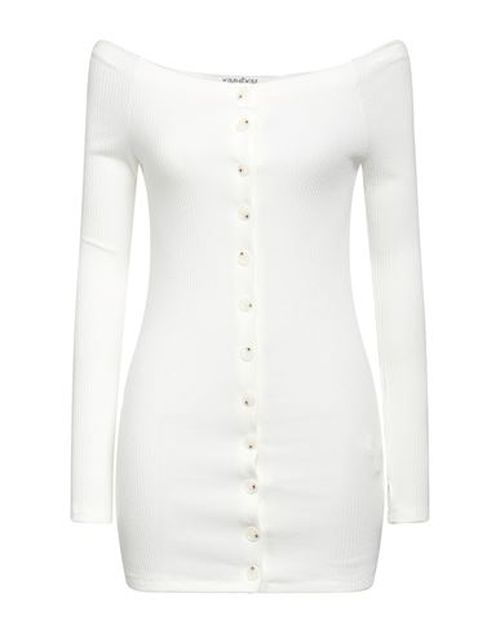 Woman Mini dress White Size M Polyester, Rayon, Elastane