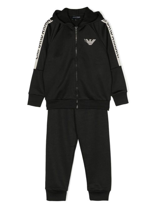 Logo-print zip-up tracksuit - Black
