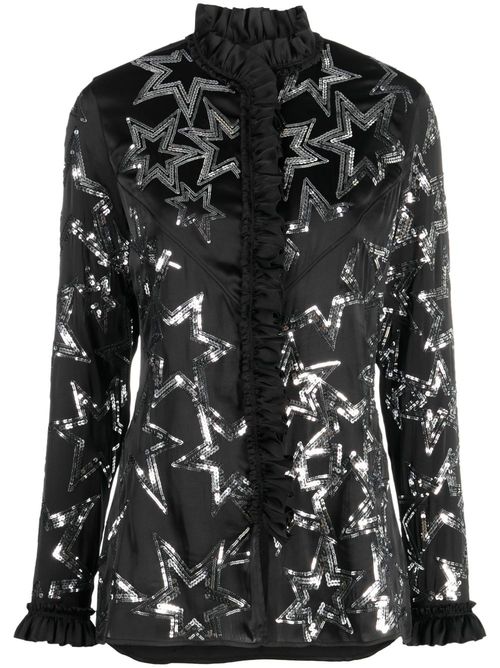 Sequin-embellished shirt - Black