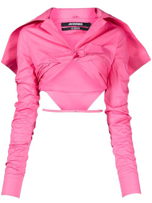 La Chemise Meio cropped shirt - Pink