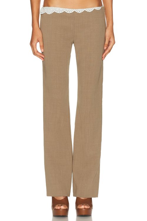 Magda Butrym Scallop Waist Trouser in Beige - Beige. 36 also