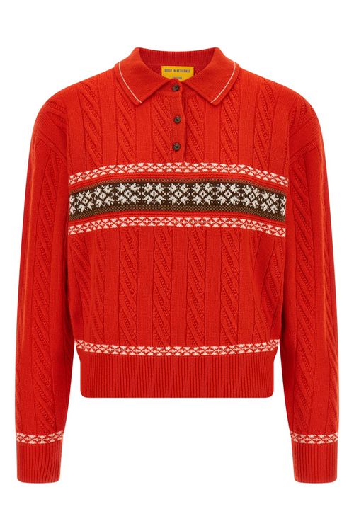 'Cable Collegiate Polo' Sweater