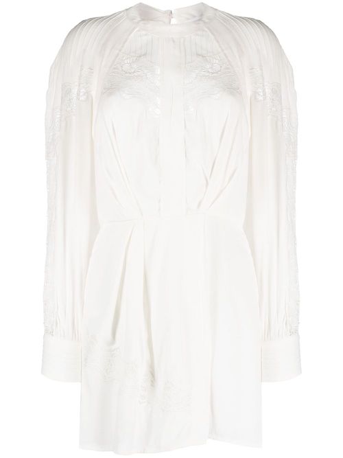 Belinda lace-trim dress - White