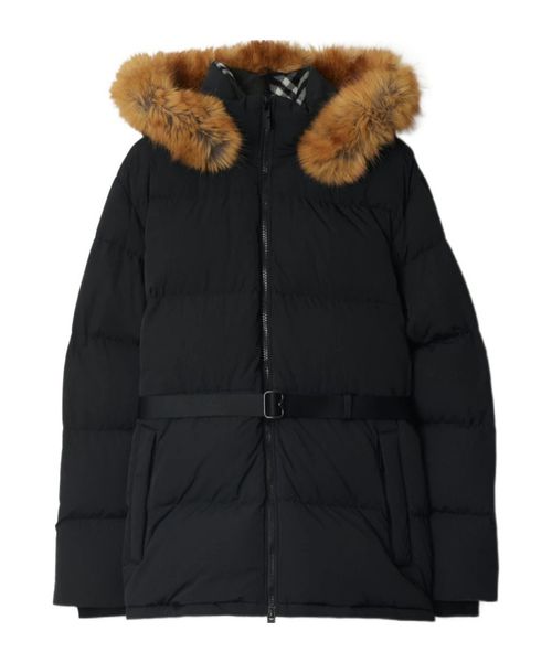 B Shield-appliqué puffer coat